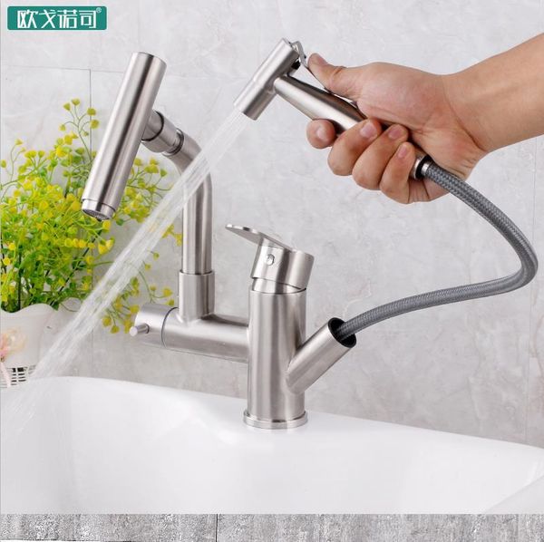 bathroom sink faucets pull out basin faucet has spray gun flexible hose and cold water 304 stainless steel
bathroom sink faucets pull out basin faucet has spray gun flexible hose and cold water 304 stainless steel