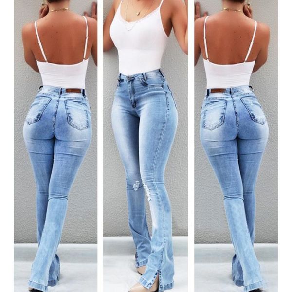 women's jeans plus size high waist elastic flare skinny women fashion retro bell-bottoms hole female denim pants ladies casual tro, Blue
women's jeans plus size high waist elastic flare skinny women fashion retro bell-bottoms hole female denim pants ladies casual tro, Blue