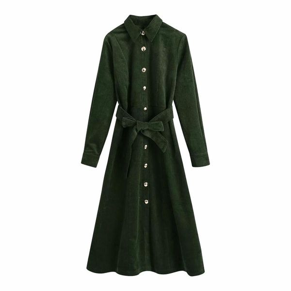 vintage elegant green with sashes corduroy dress women fashion turn-down collar long dresses female chic vestidos casual, Black;gray
vintage elegant green with sashes corduroy dress women fashion turn-down collar long dresses female chic vestidos casual, Black;gray