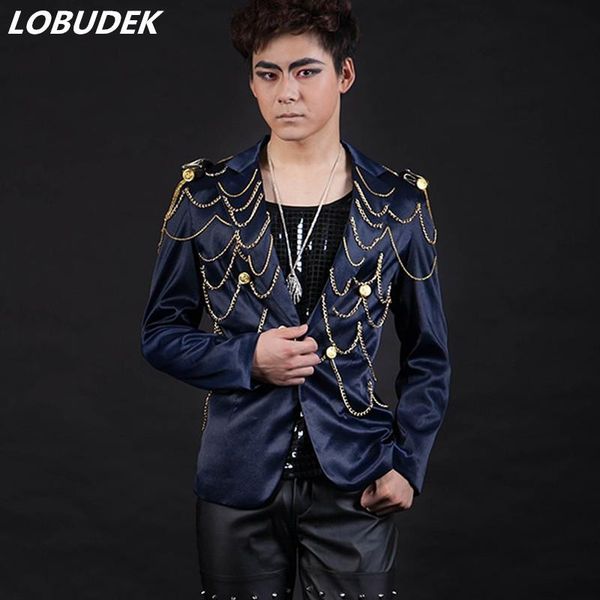 men's jackets plus size men chain slim jacket stylish stage small suit coat nightclub singer dancer host wear evening party show costum, Black;brown
men's jackets plus size men chain slim jacket stylish stage small suit coat nightclub singer dancer host wear evening party show costum, Black;brown