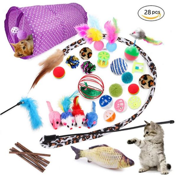 cat toys 28pcs pet set foldable tunnel funny play stick bell ball feather toy assorted interactive for cats kit
cat toys 28pcs pet set foldable tunnel funny play stick bell ball feather toy assorted interactive for cats kit
