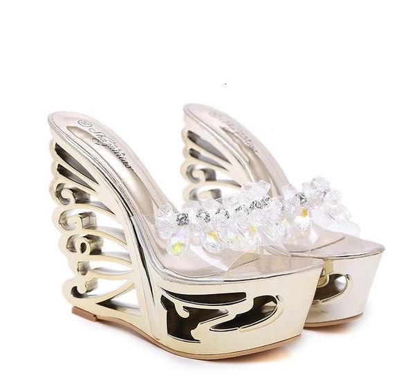 sandals fashion sier rhinestone designer slides women platform strange high heels shoes 14.5cm tradingbear, Black
sandals fashion sier rhinestone designer slides women platform strange high heels shoes 14.5cm tradingbear, Black