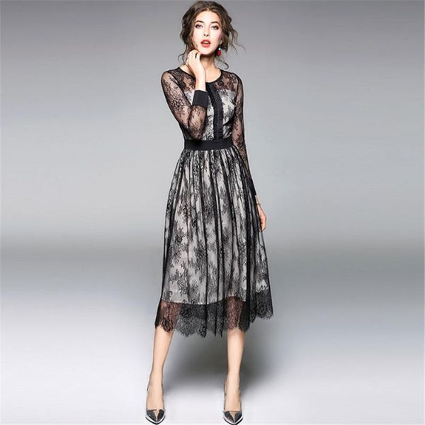 casual dresses women summer luxury black lace dress arrival spring fashion o-neck elegant slim ladies evening party, Black;gray
casual dresses women summer luxury black lace dress arrival spring fashion o-neck elegant slim ladies evening party, Black;gray