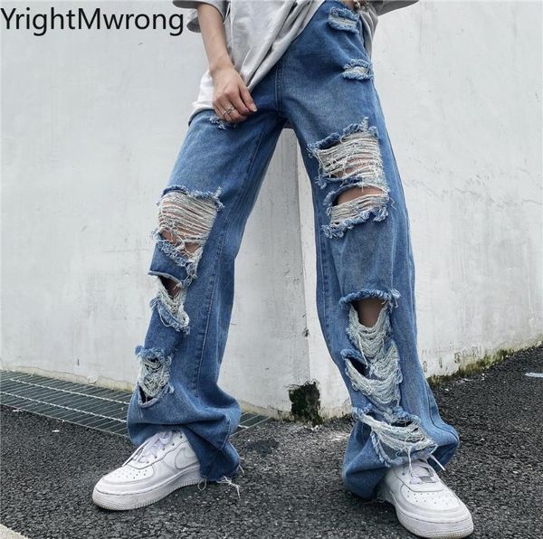 women's jeans women man high waist loose straight leg fashion ripped hole denim pant mom long trouser boyfriend streetwear hip hop punk, Blue
women's jeans women man high waist loose straight leg fashion ripped hole denim pant mom long trouser boyfriend streetwear hip hop punk, Blue