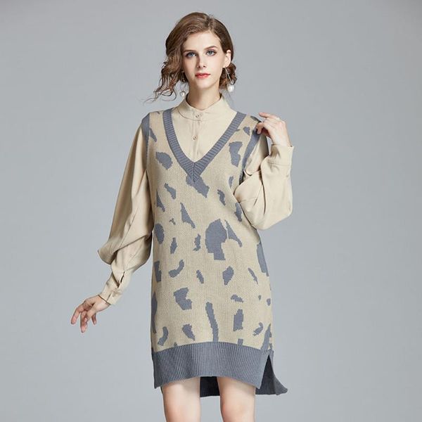 two piece dress autumn winter knitted women's suit skirt women clothes knit lazy wind loose sweater, White
two piece dress autumn winter knitted women's suit skirt women clothes knit lazy wind loose sweater, White