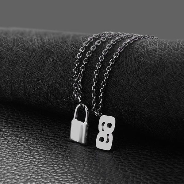 pendant necklaces fashion digital necklace lock type titanium steel simple joker rock hip hop, Silver
pendant necklaces fashion digital necklace lock type titanium steel simple joker rock hip hop, Silver