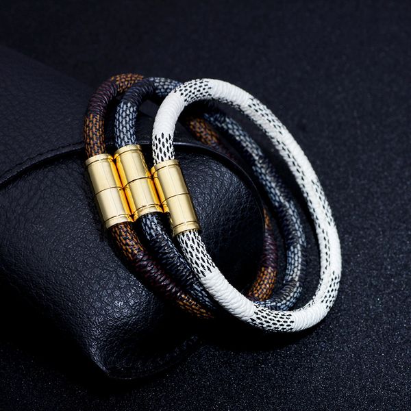 leather striped bracelet designer bangle magnetic buckle bracelets luxury chain jewelry women men stainless steel three-layer vacuum plating, Black
leather striped bracelet designer bangle magnetic buckle bracelets luxury chain jewelry women men stainless steel three-layer vacuum plating, Black