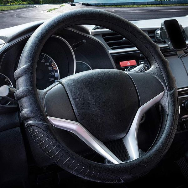 steering wheel covers 14" 15" 16" black cover universal anti-slip silicone wheels w. grip & pattern massaging
steering wheel covers 14" 15" 16" black cover universal anti-slip silicone wheels w. grip & pattern massaging