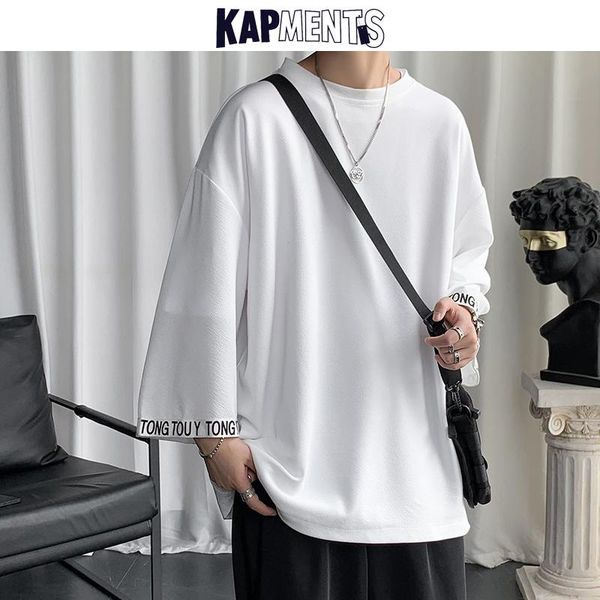 men's t-shirts kapments men solid harajuku oversized loose tee 2021 summer mens streetwear kpop vintage male hip hop causal t shirts, White;black
men's t-shirts kapments men solid harajuku oversized loose tee 2021 summer mens streetwear kpop vintage male hip hop causal t shirts, White;black