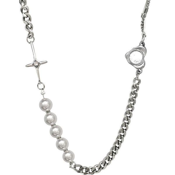 pendant necklaces hip hop reflective pearl stitching necklace clavicle chain, Silver
pendant necklaces hip hop reflective pearl stitching necklace clavicle chain, Silver