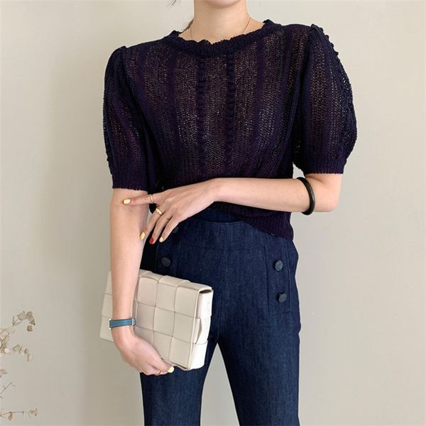 sweet women's knitting loose thin gentle slim pullovers office lady chic hollow out sweaters 210421, White;black
sweet women's knitting loose thin gentle slim pullovers office lady chic hollow out sweaters 210421, White;black