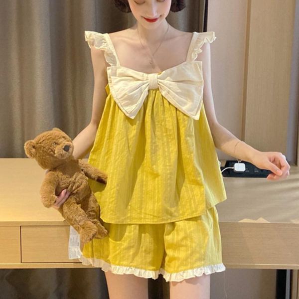 chunshang 2021 summer girl hedging thin big bow loose lotus leaf sleeve wild home nightdress pajamas set women's sleepwear, Black;red
chunshang 2021 summer girl hedging thin big bow loose lotus leaf sleeve wild home nightdress pajamas set women's sleepwear, Black;red