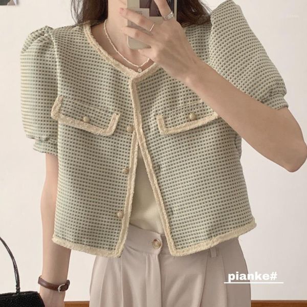 summer korean small fragrance crop hit color fashion all-match jacket short sleeve plaid coat elegant office lady sweet women's jackets, Black;brown
summer korean small fragrance crop hit color fashion all-match jacket short sleeve plaid coat elegant office lady sweet women's jackets, Black;brown