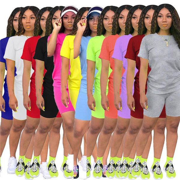 women fashion solid two-piece clothing crew neck t-shirt and tight-fitting shorts tracksuit outfit sport sets casual women's tracksuits, Gray
women fashion solid two-piece clothing crew neck t-shirt and tight-fitting shorts tracksuit outfit sport sets casual women's tracksuits, Gray