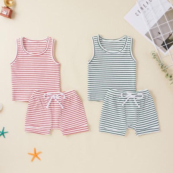 clothing sets casual summer born baby boys girls outfits suit sleeveless vest striped + shorts 2pcs kids tracksuits 6m-4y, White
clothing sets casual summer born baby boys girls outfits suit sleeveless vest striped + shorts 2pcs kids tracksuits 6m-4y, White