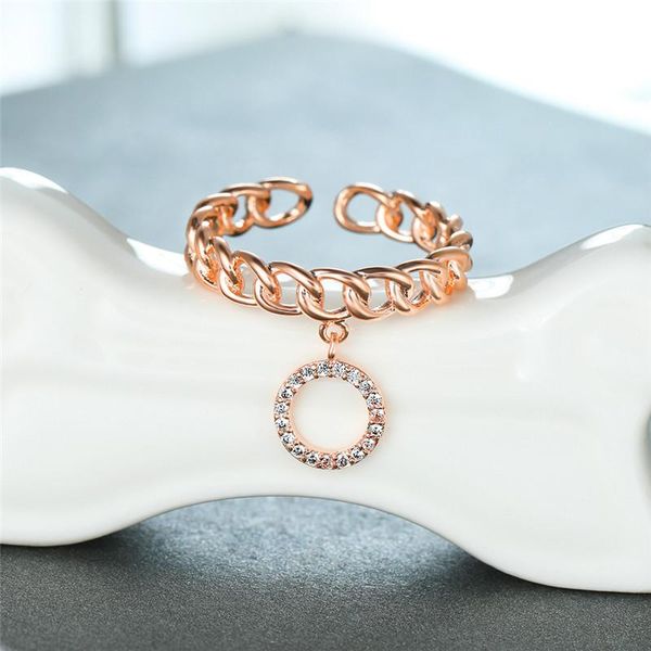 wedding rings luxury female white zircon chain ring hollow round pendant engagement charm rose gold silver color for women, Slivery;golden
wedding rings luxury female white zircon chain ring hollow round pendant engagement charm rose gold silver color for women, Slivery;golden