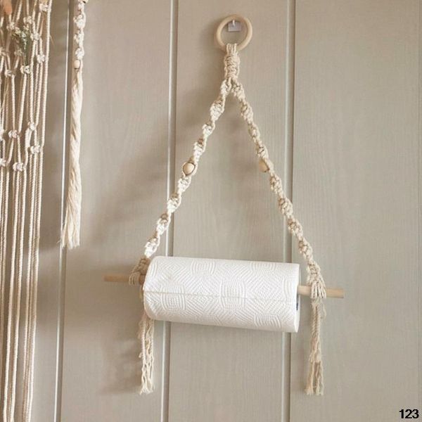 toilet paper holders handmade cotton rope wooden holder wall-mounted towel rack el wall decoration with seamless nails
toilet paper holders handmade cotton rope wooden holder wall-mounted towel rack el wall decoration with seamless nails