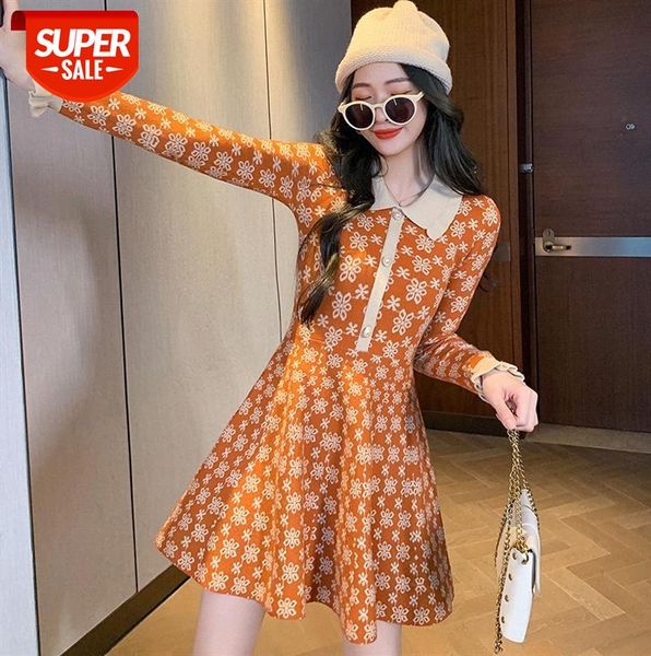 net celebrity women's knitted skirt with doll collar long sleeve temperament base dress #hv4u, Black;gray
net celebrity women's knitted skirt with doll collar long sleeve temperament base dress #hv4u, Black;gray