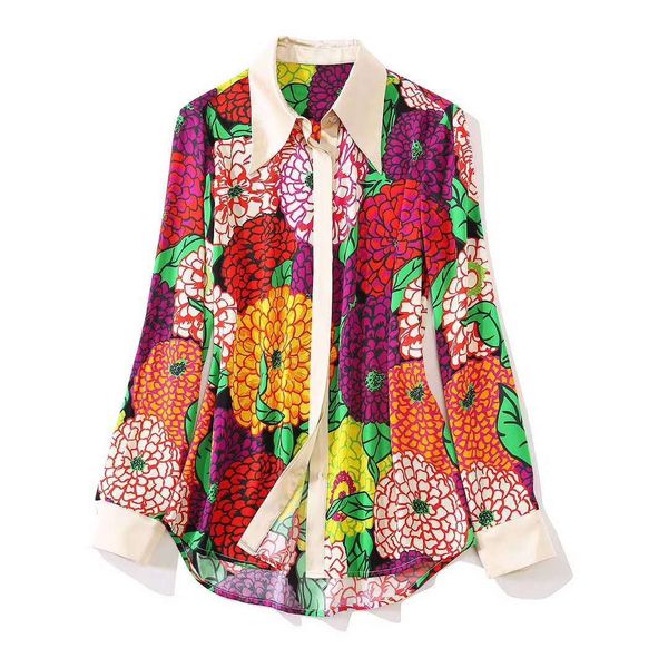 women's blouses & shirts european and american women's clothes will be styles in spring long sleeve lapel floral printed silk shir, White
women's blouses & shirts european and american women's clothes will be styles in spring long sleeve lapel floral printed silk shir, White