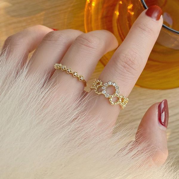 real gold simple style pierced engagement adjustable rings for women luxury jewelry zircon elegant wedding cluster, Golden;silver
real gold simple style pierced engagement adjustable rings for women luxury jewelry zircon elegant wedding cluster, Golden;silver