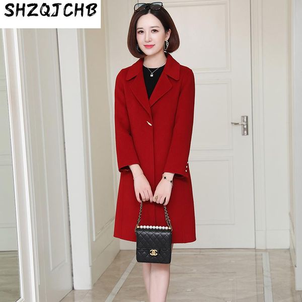 women's wool & blends shzq high-end double-sided cashmere coat medium and long slim woolen autumn winter temperament, Black
women's wool & blends shzq high-end double-sided cashmere coat medium and long slim woolen autumn winter temperament, Black