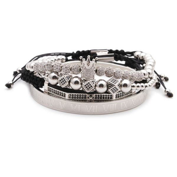 luxury zircon crown charm bracelets&bangles 6mm copper beads rope braided bracelet for women men, Golden;silver
luxury zircon crown charm bracelets&bangles 6mm copper beads rope braided bracelet for women men, Golden;silver