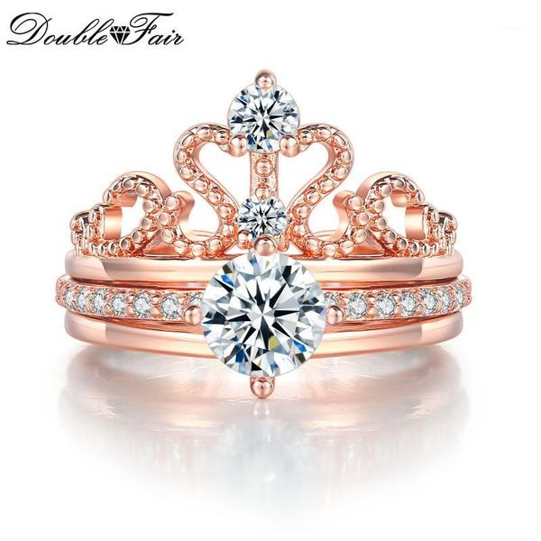 cluster rings double fair ring for women elegant luxury cubic zirconia queen crown engagement wedding set jewelry r349-4-m, Golden;silver
cluster rings double fair ring for women elegant luxury cubic zirconia queen crown engagement wedding set jewelry r349-4-m, Golden;silver