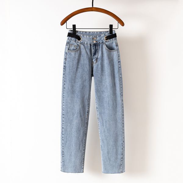 jeans m5745 - korean women's 2021 spring and autumn high waist two button adjustable rope for women, Blue
jeans m5745 - korean women's 2021 spring and autumn high waist two button adjustable rope for women, Blue