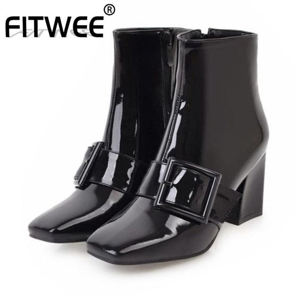 boots fitwee women square heels pu leather ankle buckle office work zipper fashion daily winter shoes footwear size 32-43, Black
boots fitwee women square heels pu leather ankle buckle office work zipper fashion daily winter shoes footwear size 32-43, Black