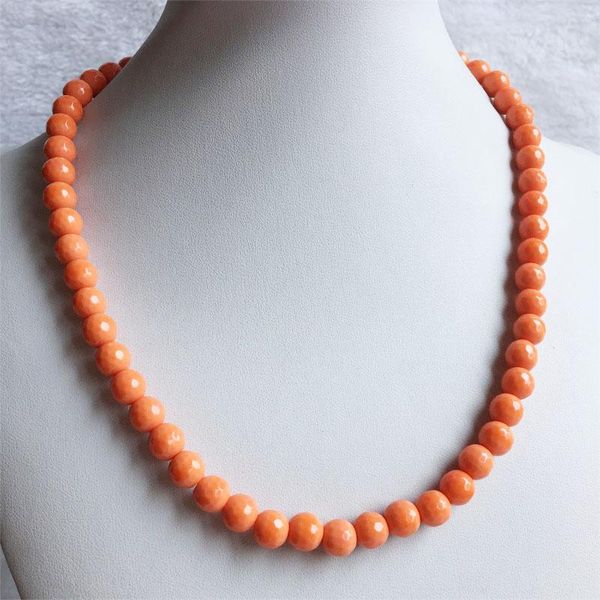 chains 6/8/10mm faceted orange jades necklace handmade natural stone small bead fashion jewelry gift for mother daughter, Silver
chains 6/8/10mm faceted orange jades necklace handmade natural stone small bead fashion jewelry gift for mother daughter, Silver