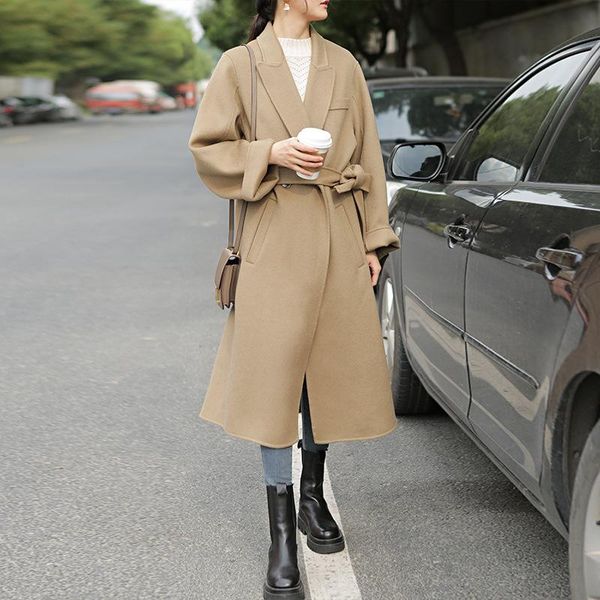 women's wool & blends dahuayuan dhy double faced cashmere coat in autumn and winter, Black
women's wool & blends dahuayuan dhy double faced cashmere coat in autumn and winter, Black