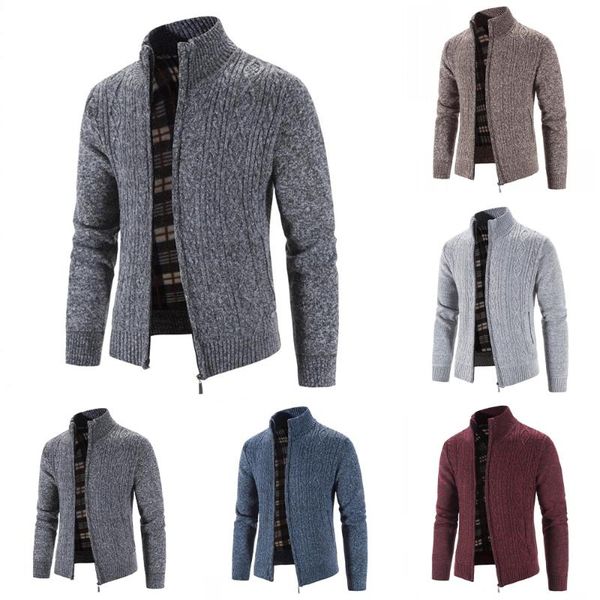 men's sweaters pure color retro cardigan zipper jacket coat wine red autumn winter warm casual long sleeve male sweater outwear, White;black
men's sweaters pure color retro cardigan zipper jacket coat wine red autumn winter warm casual long sleeve male sweater outwear, White;black