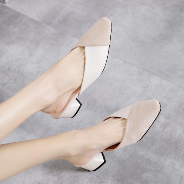 fanyuan slipper size 31-43 fashion women sandals pointed toe mixed color summer ladies shoes square heels mules, Black
fanyuan slipper size 31-43 fashion women sandals pointed toe mixed color summer ladies shoes square heels mules, Black