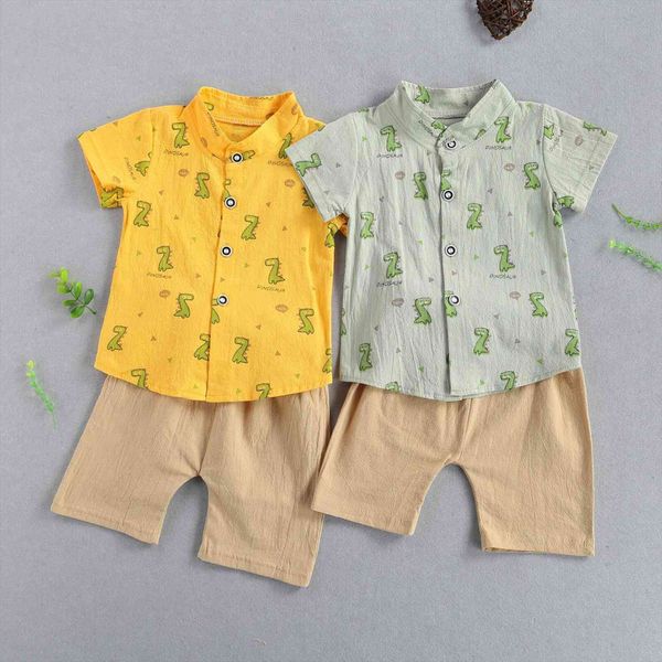 summer baby boys clothes sets cartoon dinosaur printed turn down collar shirts solid shorts 2pcs, White
summer baby boys clothes sets cartoon dinosaur printed turn down collar shirts solid shorts 2pcs, White