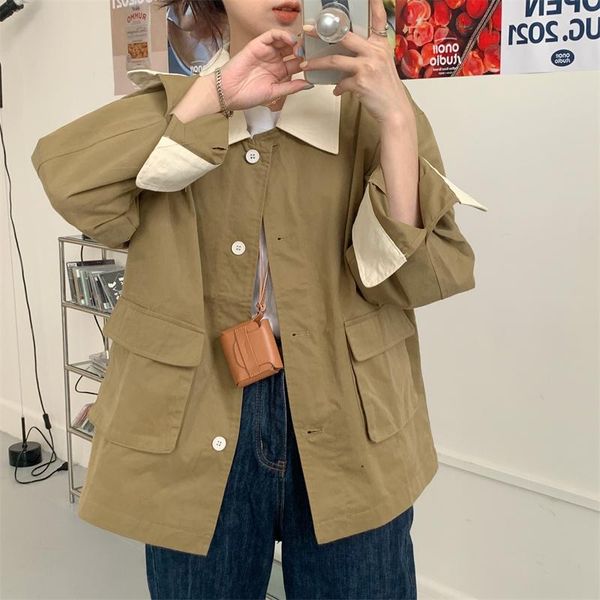 women's jackets korean style oversized tooling jacket fashion vintage splicing single-breasted cool streetwear preppy ins casual autumn, Black;brown
women's jackets korean style oversized tooling jacket fashion vintage splicing single-breasted cool streetwear preppy ins casual autumn, Black;brown