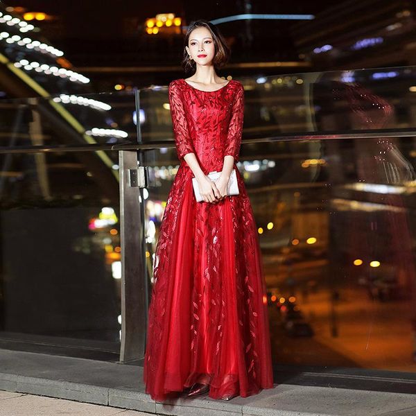 embroidery flower women show perspective mesh dresses elegant o-neck skirt wedding party guest gown slim vestidos large size ethnic clothing, Red
embroidery flower women show perspective mesh dresses elegant o-neck skirt wedding party guest gown slim vestidos large size ethnic clothing, Red