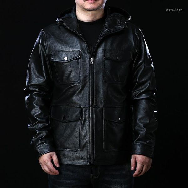 100% genuine leather jacket men hooded cowhide coat casual biker for spring autumn 2021 hommes veste pph3686 men's & faux, Black
100% genuine leather jacket men hooded cowhide coat casual biker for spring autumn 2021 hommes veste pph3686 men's & faux, Black