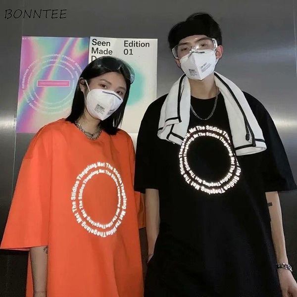 men's t-shirts half sleeve men fashion letter print reflective summer baggy couple streetwear teens breathable casual students bf, White;black
men's t-shirts half sleeve men fashion letter print reflective summer baggy couple streetwear teens breathable casual students bf, White;black