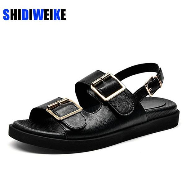 sandals women genuine cow leather metal detailed ankle buckle strap summer beach ladies low heel shoes handmade ac980, Black
sandals women genuine cow leather metal detailed ankle buckle strap summer beach ladies low heel shoes handmade ac980, Black