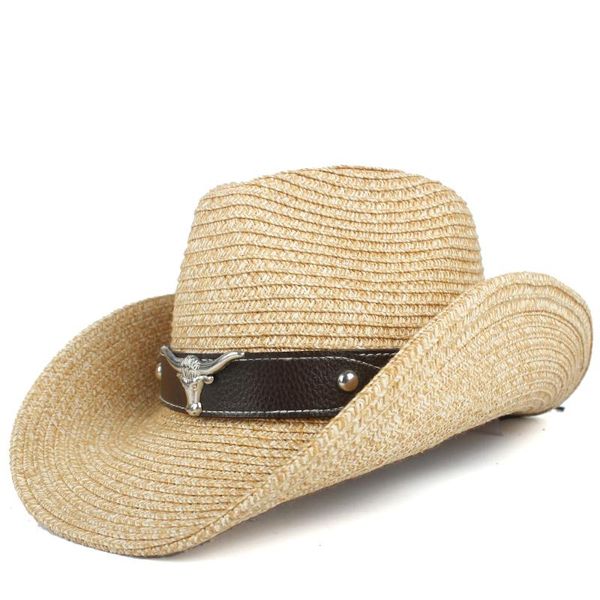 cloches women hollow western cowboy hat summer straw sombrero hombre beach cowgirl jazz sun bull head belt size 57-59cm, Blue;gray
cloches women hollow western cowboy hat summer straw sombrero hombre beach cowgirl jazz sun bull head belt size 57-59cm, Blue;gray