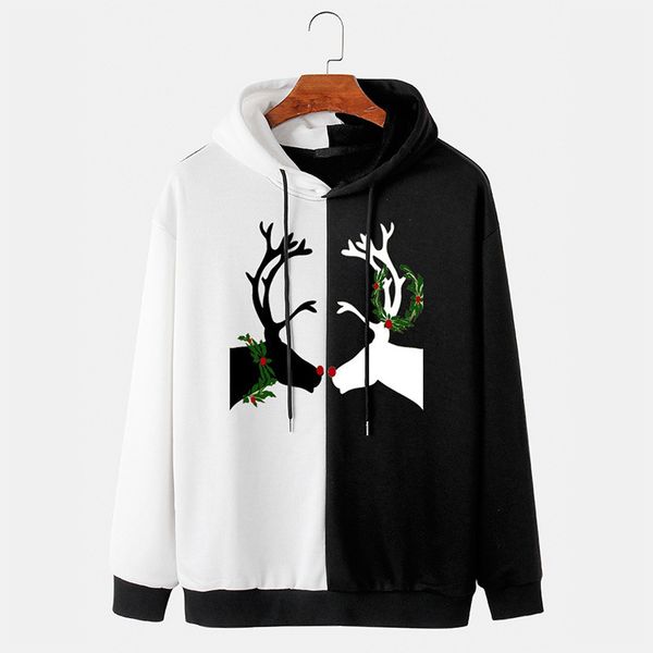 2021 christmas carnival deer head black and owh color matching hooded sweater outer single men's wear
2021 christmas carnival deer head black and owh color matching hooded sweater outer single men's wear