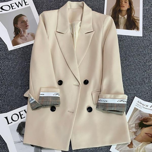 women's suits & blazers fashion korean style button up collared loose beige female blazer office lady double breasted women spring autu, White;black
women's suits & blazers fashion korean style button up collared loose beige female blazer office lady double breasted women spring autu, White;black