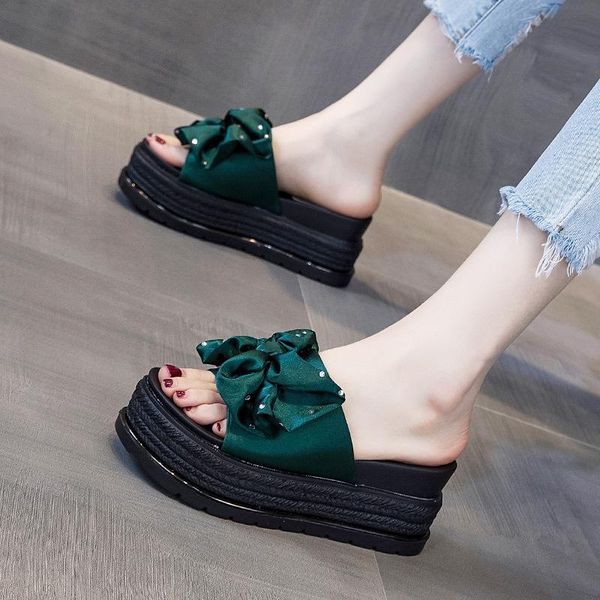 slippers 2021 sardine cloth bow female summer style wear high heels women's shoes korean edition fashion, Black
slippers 2021 sardine cloth bow female summer style wear high heels women's shoes korean edition fashion, Black