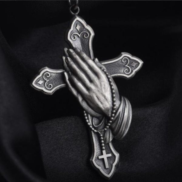 pendant necklaces necklace goth chains 2021 christianity religious style cross praying hands retro catholic metal boho, Silver
pendant necklaces necklace goth chains 2021 christianity religious style cross praying hands retro catholic metal boho, Silver