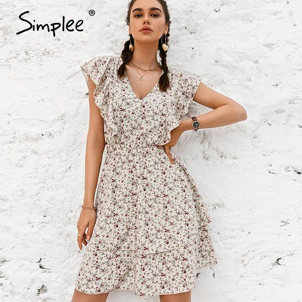 simplee beige sleeveless floral dress casual ruffled high waist female fashion women's holiday style summer short dresses, Black;gray
simplee beige sleeveless floral dress casual ruffled high waist female fashion women's holiday style summer short dresses, Black;gray