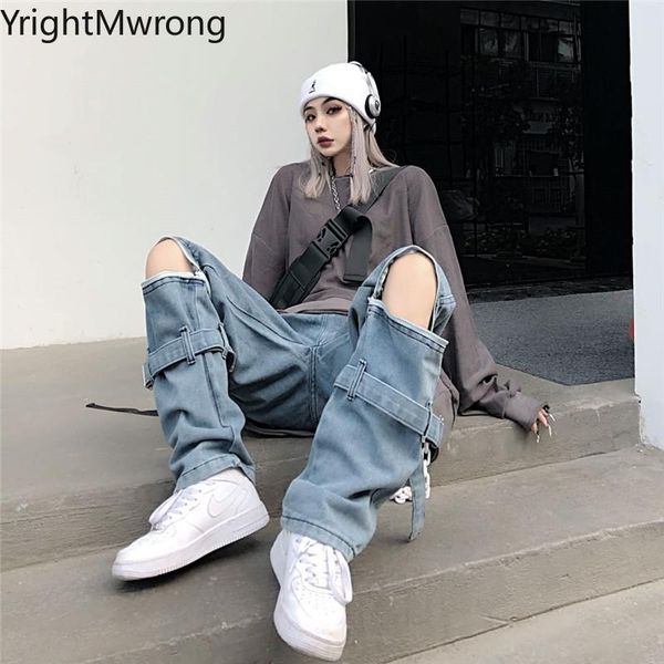high waist baggy loose straight ribbon strap leg belt hollow zipper harajuku streetwear denim pant women jeans boyfriend korean women's, Black;white
high waist baggy loose straight ribbon strap leg belt hollow zipper harajuku streetwear denim pant women jeans boyfriend korean women's, Black;white