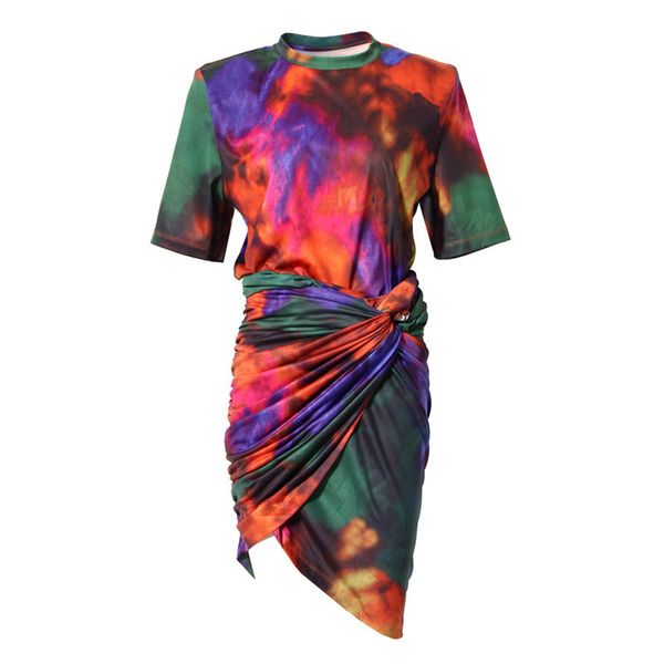 two piece dress summer fashion tie dye short sleeve t-shirt pleated skirt casual female print set 5mhs jaeb, White
two piece dress summer fashion tie dye short sleeve t-shirt pleated skirt casual female print set 5mhs jaeb, White
