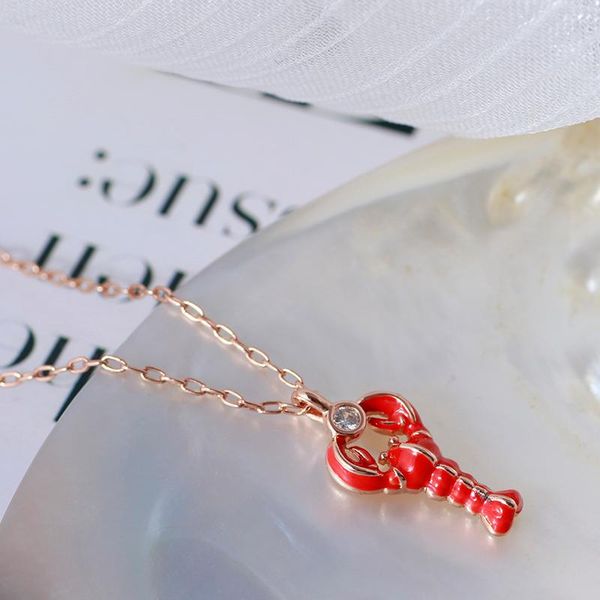 marine life series red enamel glaze elegant retro lobster style pendant necklace spot necklaces, Silver
marine life series red enamel glaze elegant retro lobster style pendant necklace spot necklaces, Silver