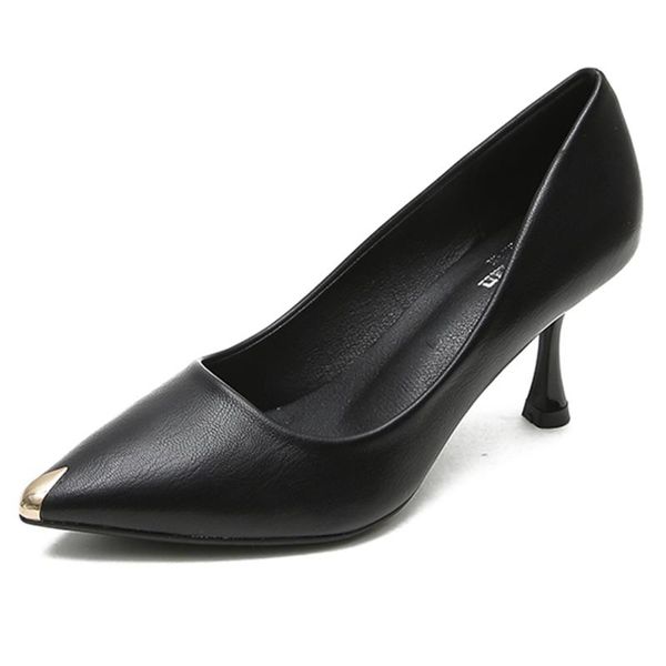 dress shoes metal head anti collision and kicking soft leather pointed shallow mouth thin heel high professional, Black
dress shoes metal head anti collision and kicking soft leather pointed shallow mouth thin heel high professional, Black
