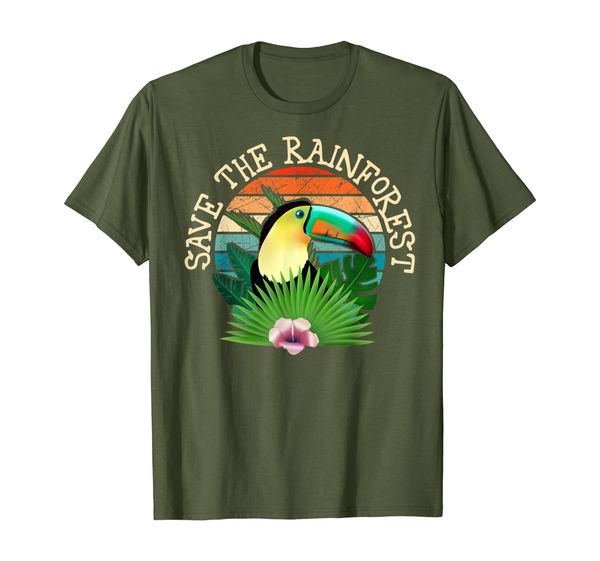 Retro Style Save The Rainforest Earth Day Gift TShirt, Mainly pictures